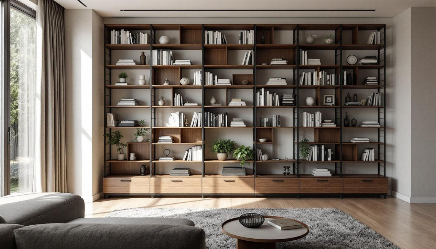 Comment intégrer des bibliothèques en bois et métal dans un décor moderne ?